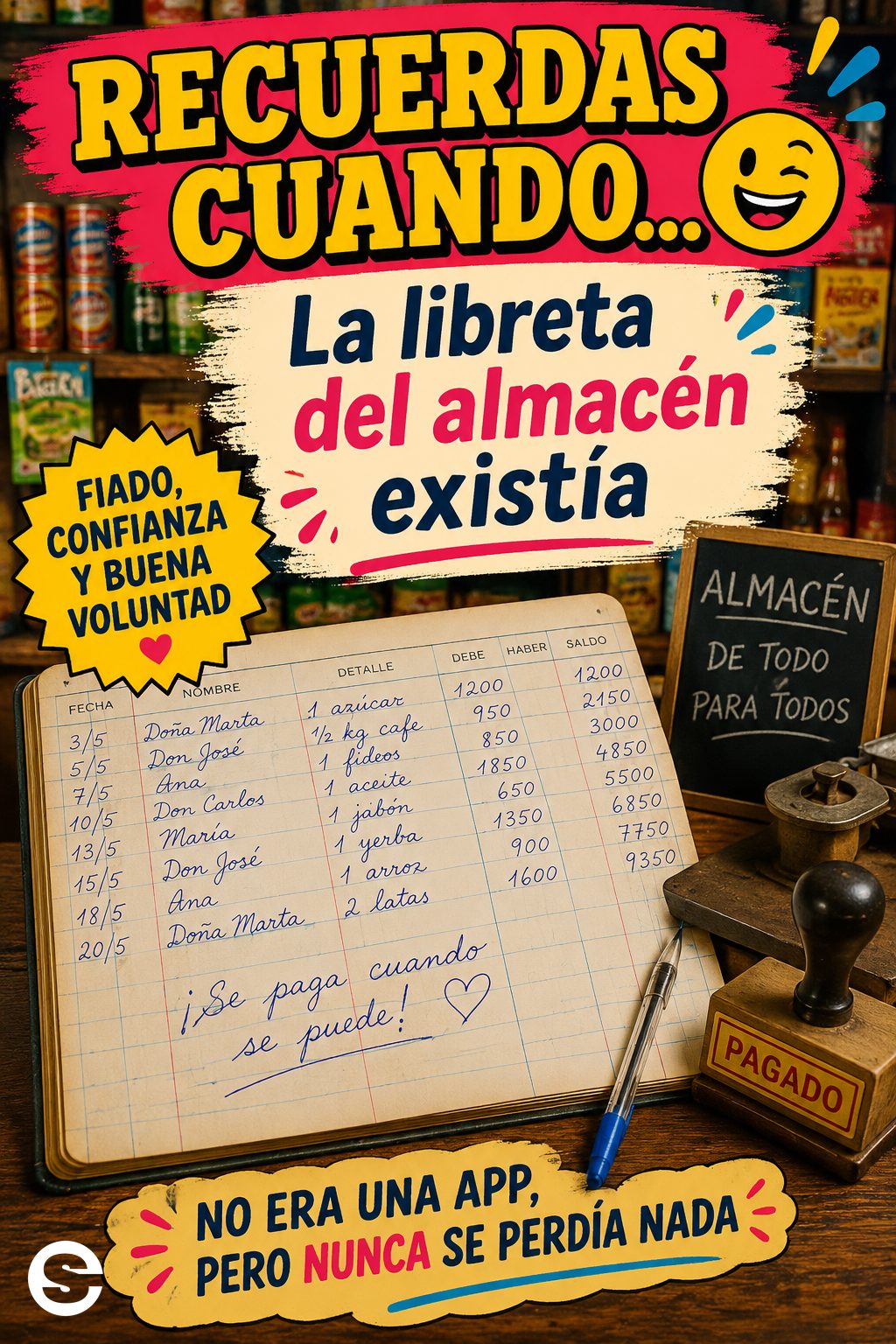 🤝 Recuerdas Cuando😂 🤝 La libreta del almacén existía.