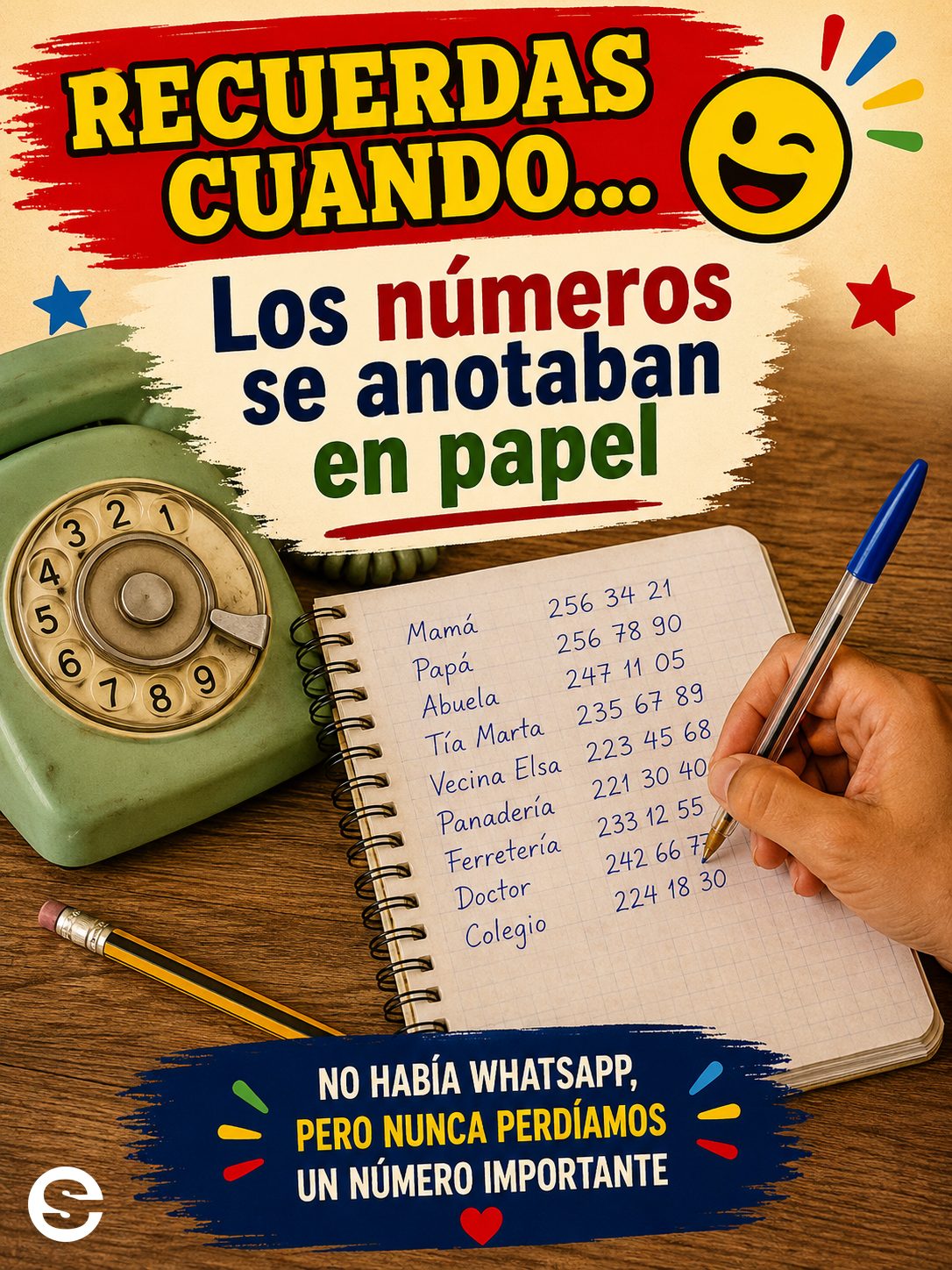 🤝 Recuerdas Cuando😂 🤝 Los números se anotaban en papel.