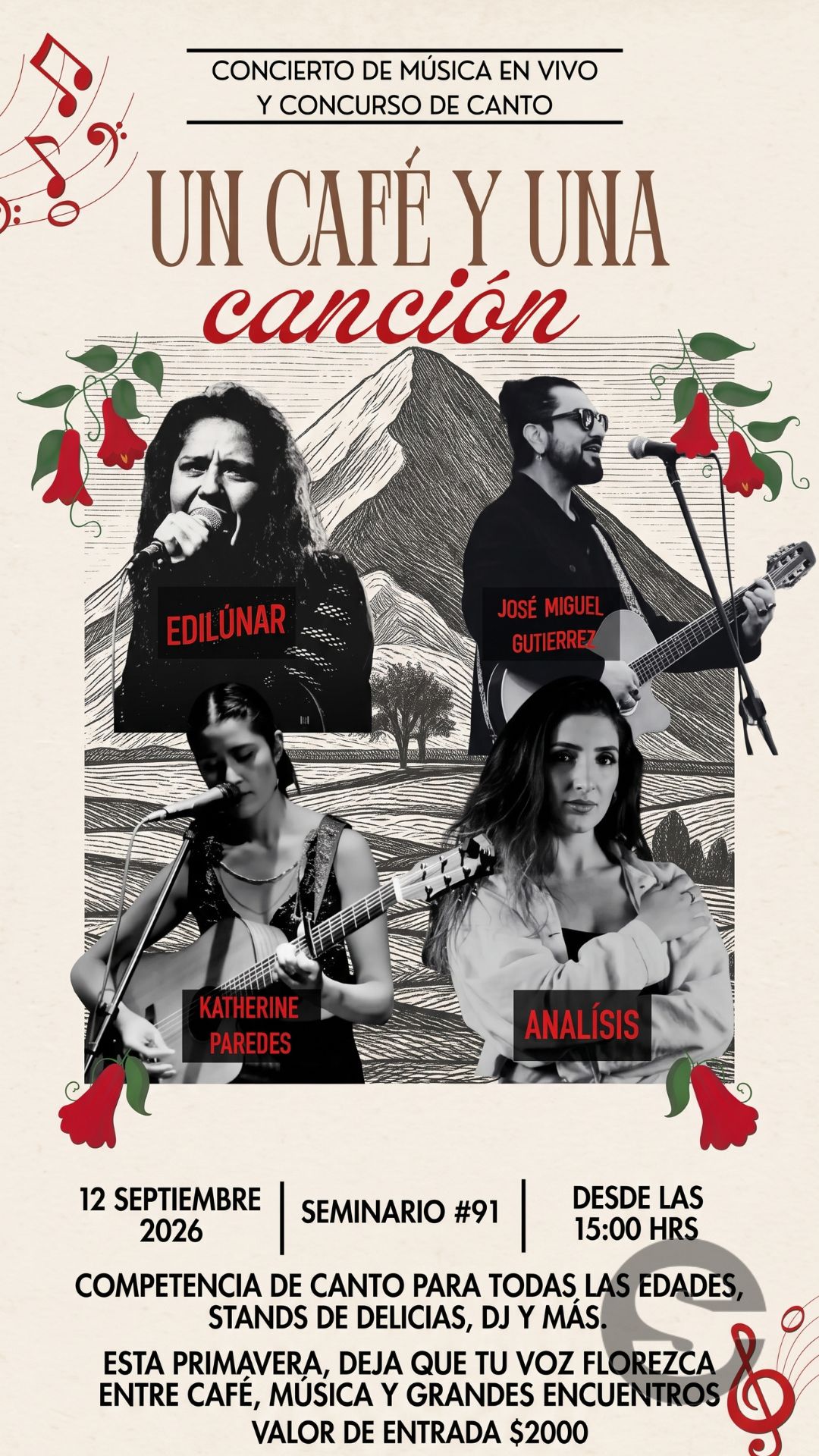 🇨🇱🎡 Concierto de música en vivo y concurso de canto 