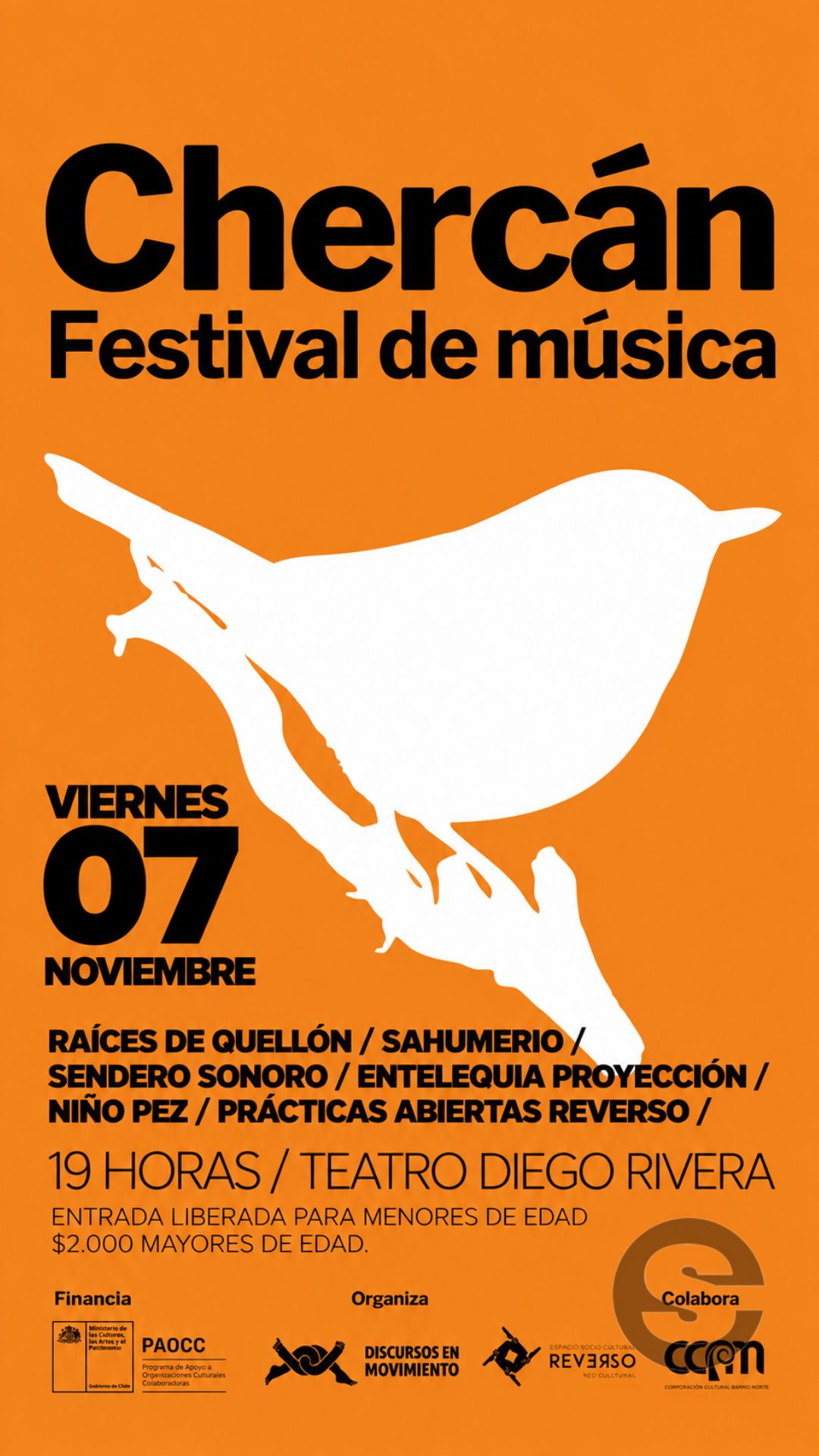 🇨🇱 🎶 🎟 Festival Chercán 2026 invita a disfrutar música y patrimonio sonoro en Puerto Montt y Calbuco.