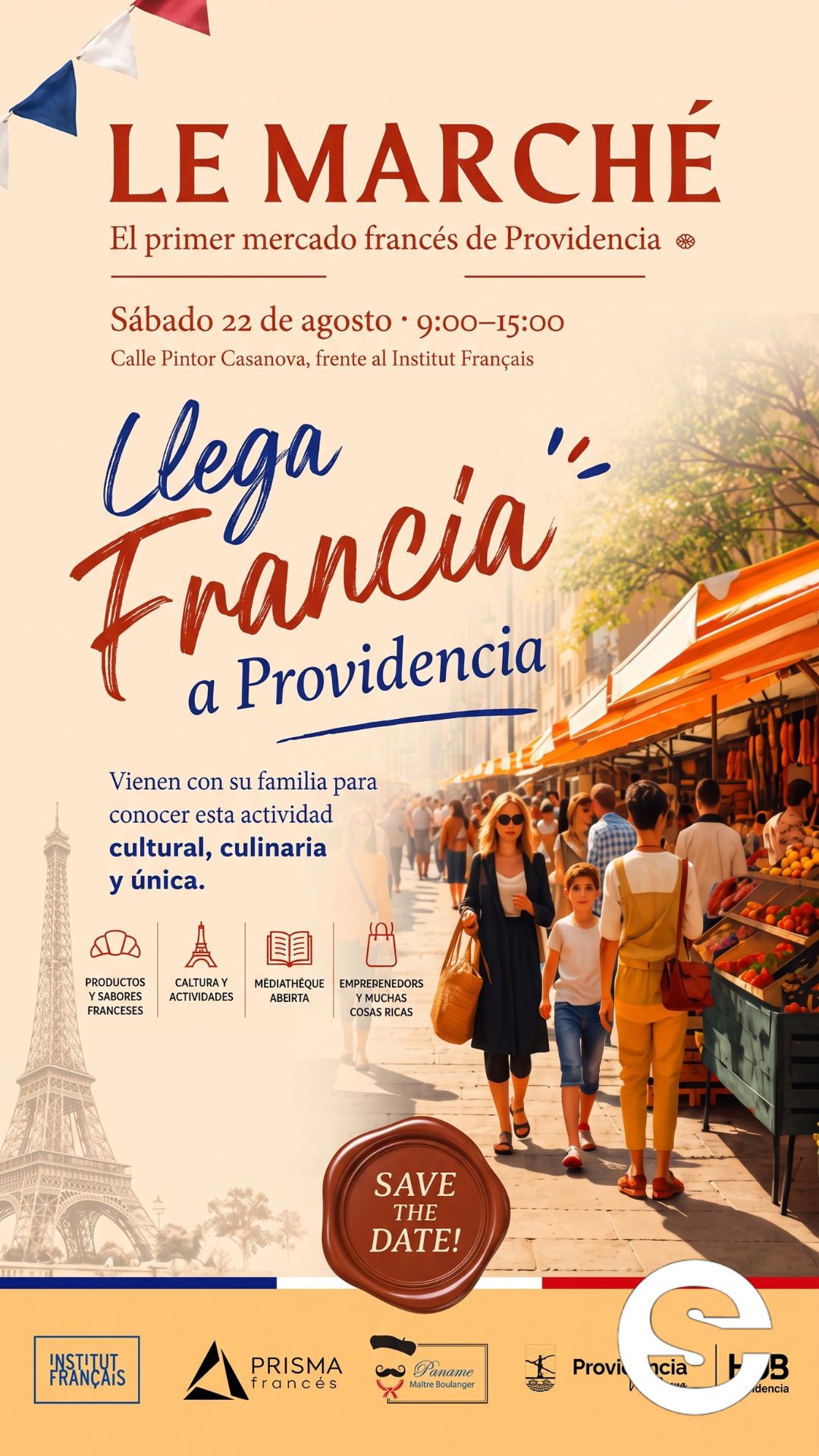🇨🇱🎡 Le Marche el primer mercado frances de Providencia llega este sabado 22 de agosto 🎟.
