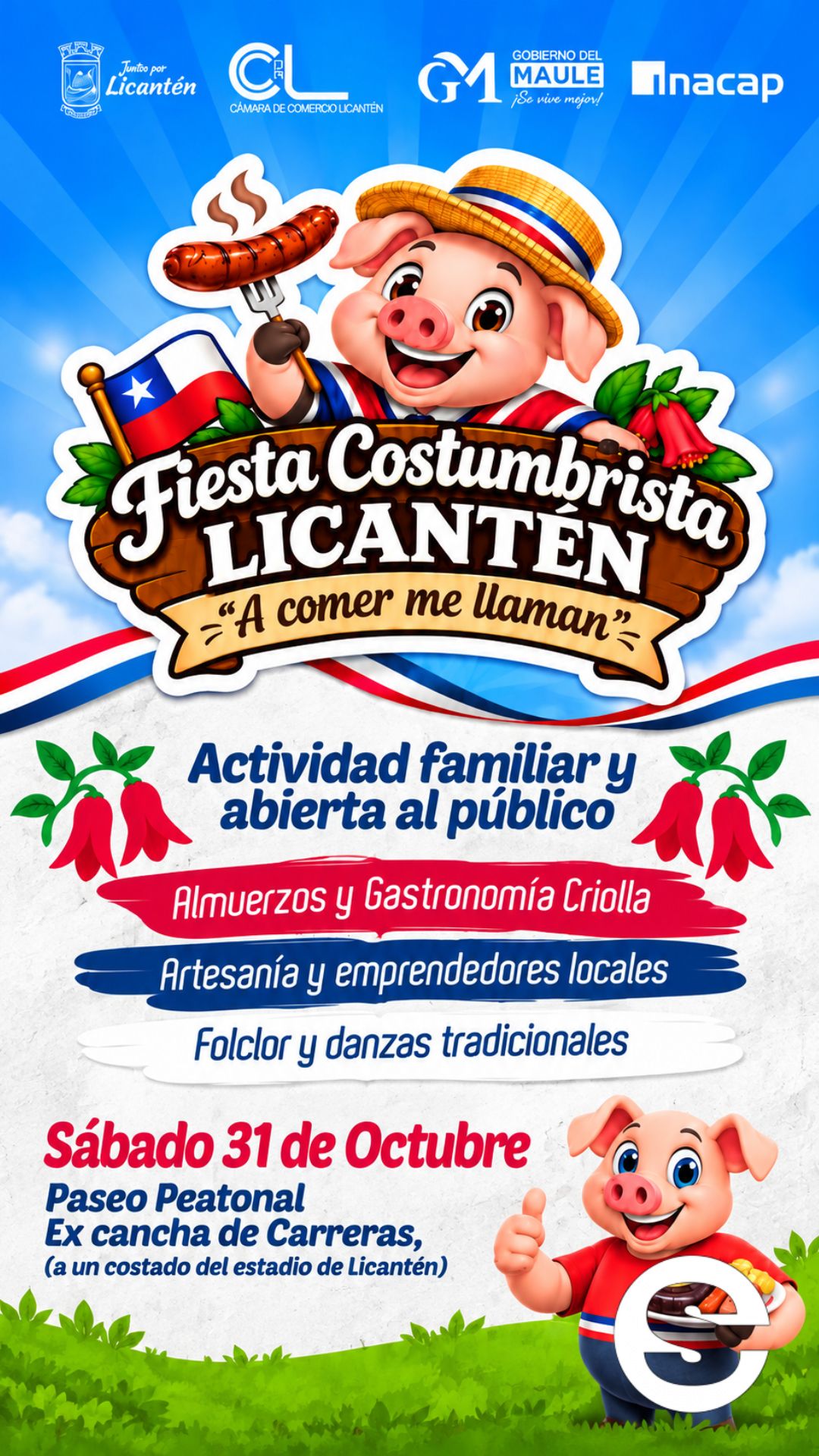 🇨🇱 🎡 Licantén celebra su 12ª Fiesta Costumbrista con sabores criollos, folclore y baile.