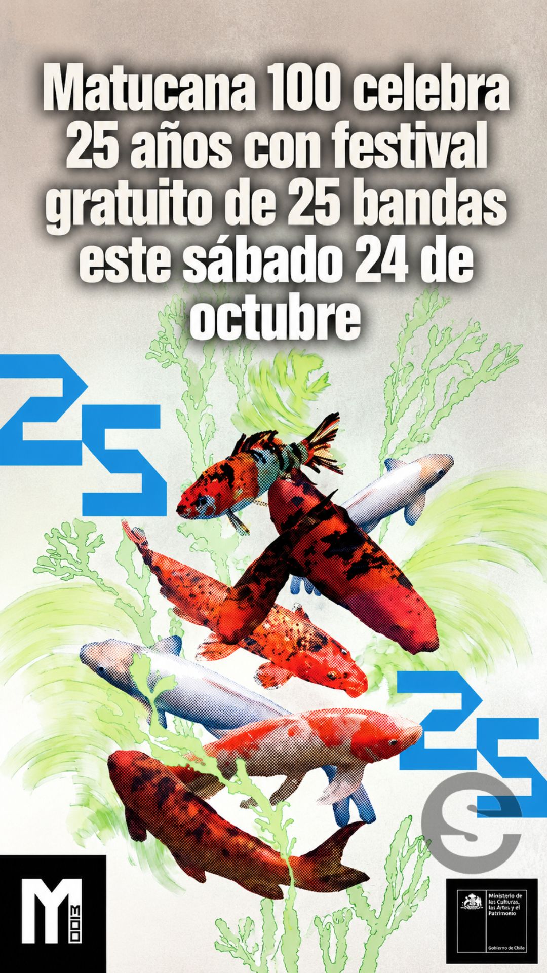 🇨🇱 🎡 🎟 Matucana 100 celebra 25 años con festival gratuito de 25 bandas este sábado 24 de octubre.