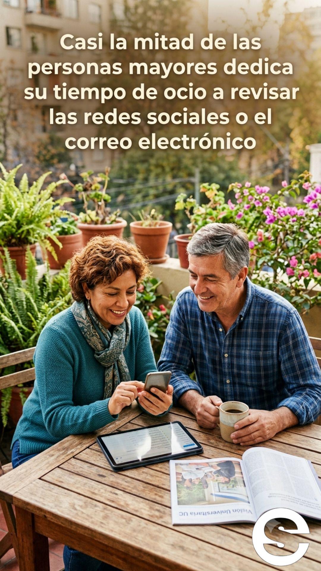 🇨🇱🧘 Casi la mitad de las personas mayores dedica su tiempo de ocio a revisar las redes sociales o el correo electrónico 💡.