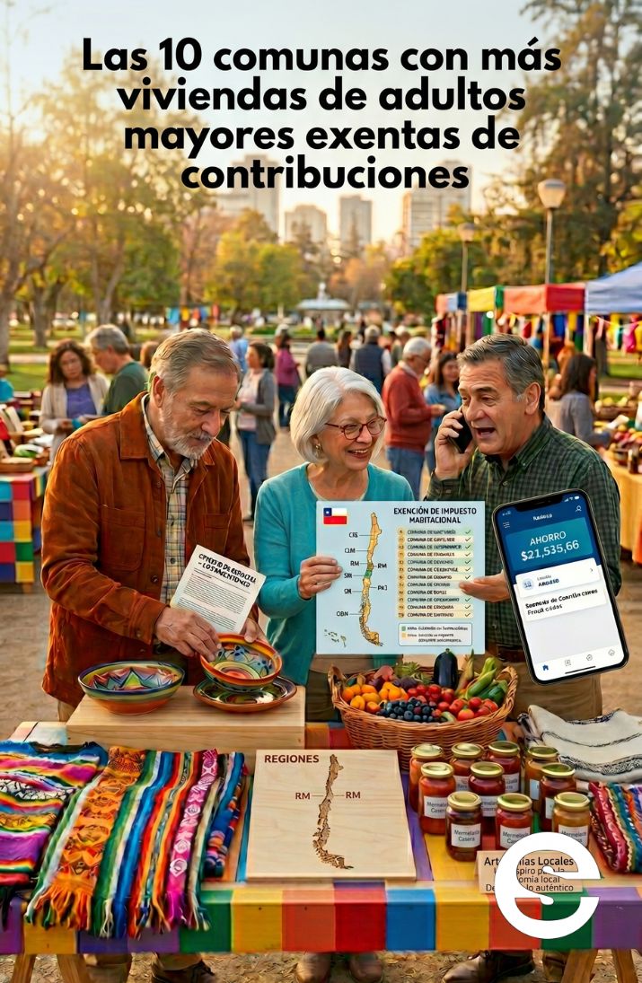 🇨🇱💸 Las 10 comunas con más viviendas de adultos mayores exentas de contribuciones 💹.