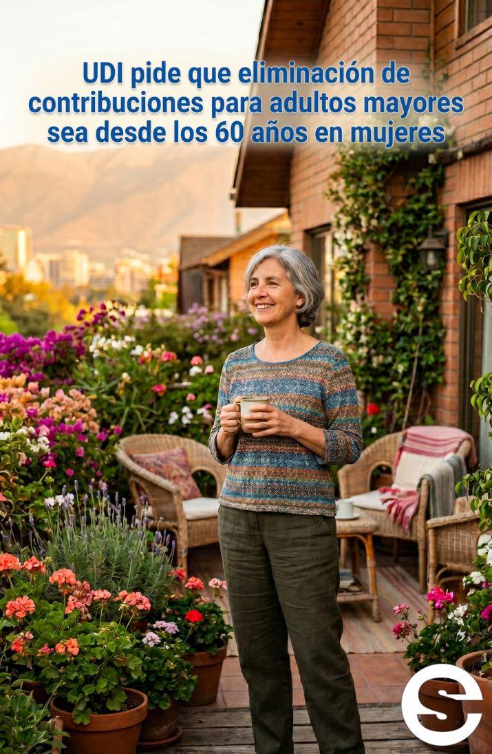 🇨🇱💸 UDI pide que eliminación de contribuciones para adultos mayores sea desde los 60 años en mujeres 🏅.