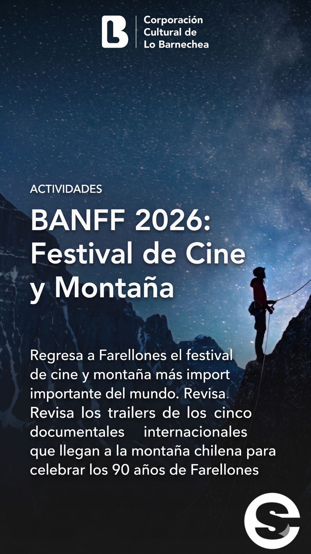 🇨🇱🎡 Banff 2026: Festival de Cine y Montaña en Lo Barnechea 🎟.