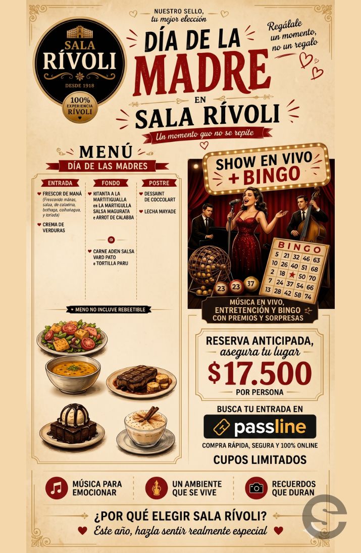 🇨🇱🎡 Sala Rívoli celebra a Mamá 🎟.