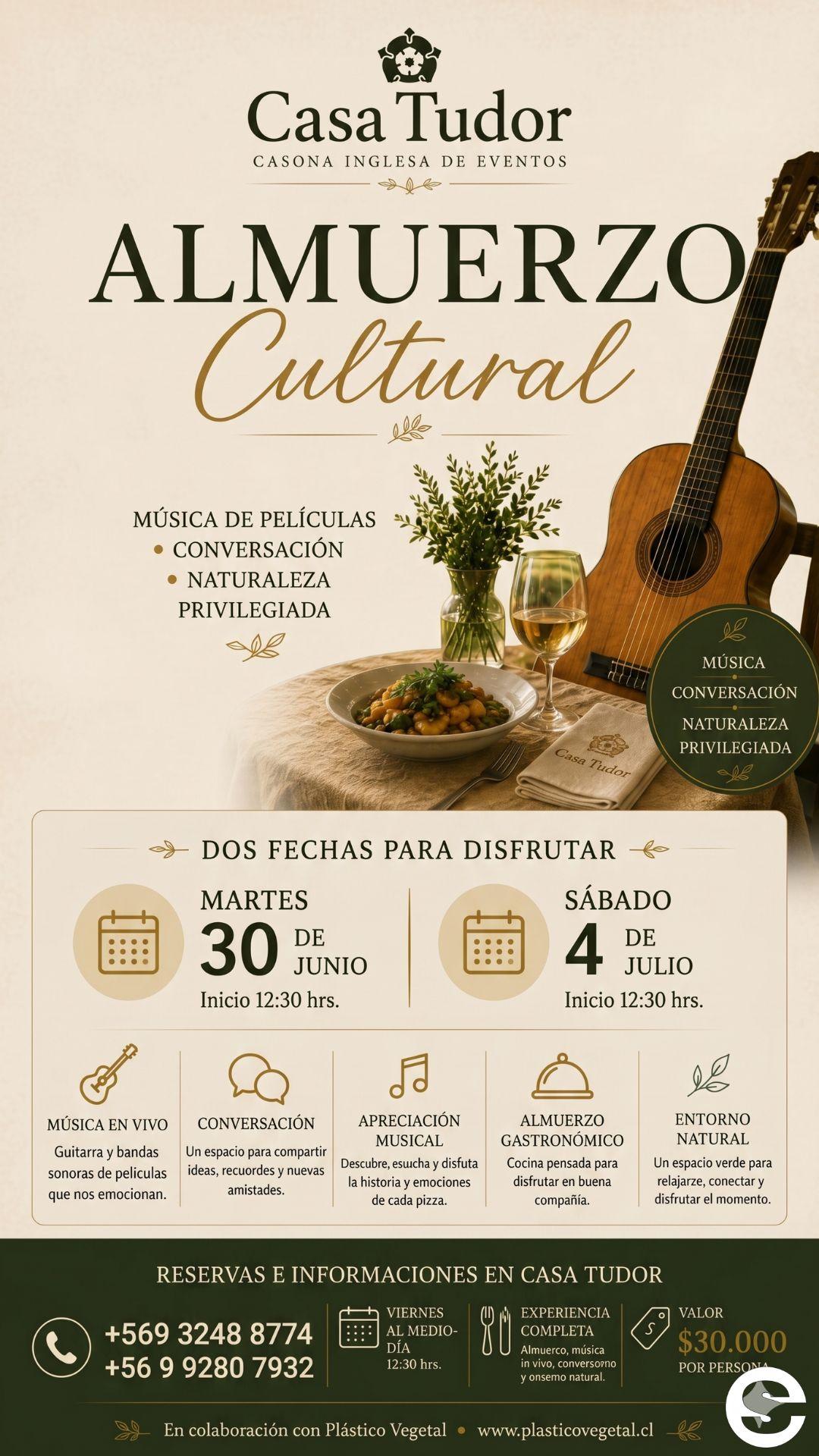 🇨🇱🎡 Casa Tudor invita a una experiencia íntima de música, conversación y alta gastronomía 🎟.
