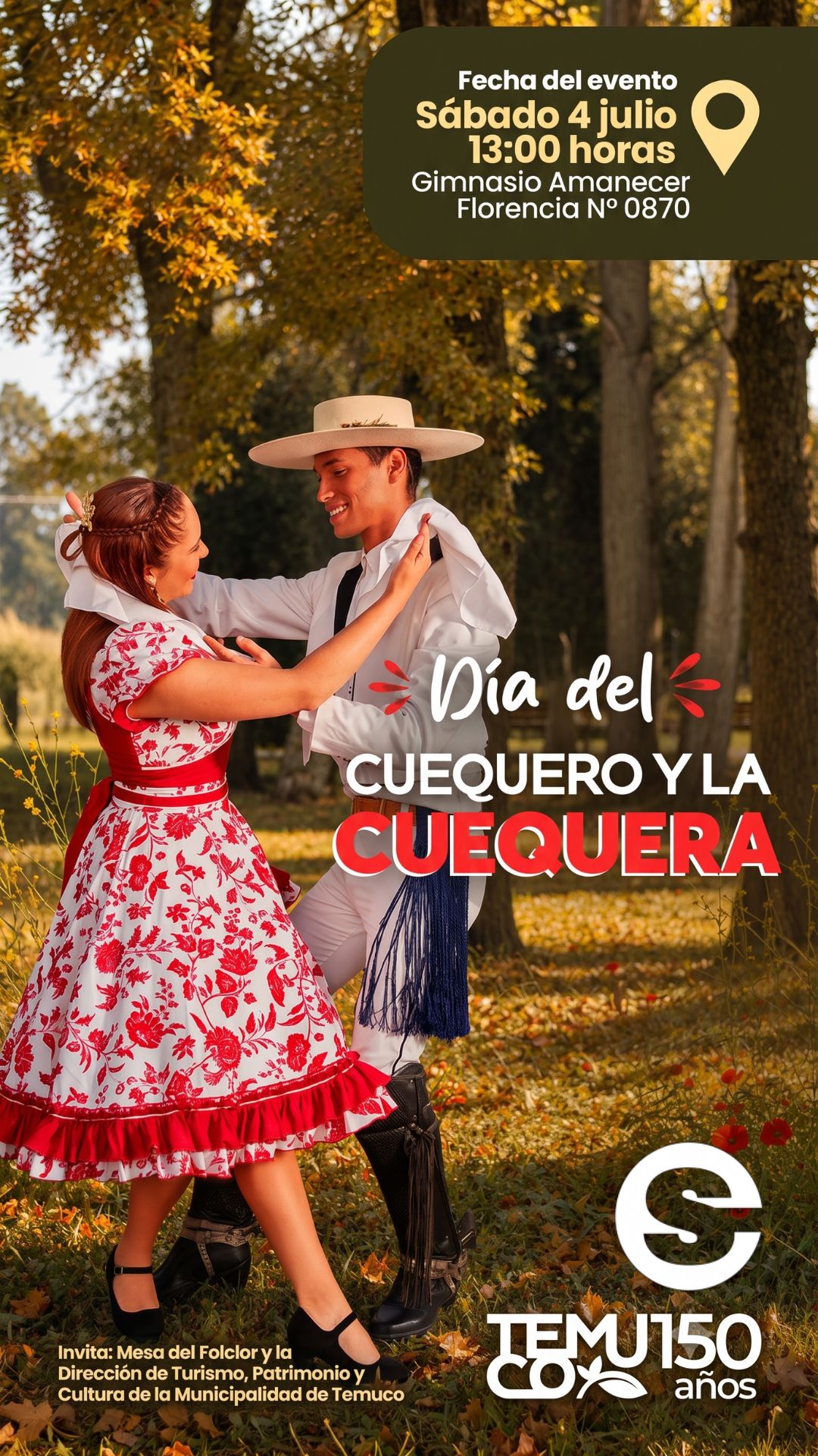 🇨🇱🎡 Temuco se prepara para celebrar el dia nacional del cuequero y la cuequera 2026 con amplia participacion de agrupaciones folcloricas 🎟.