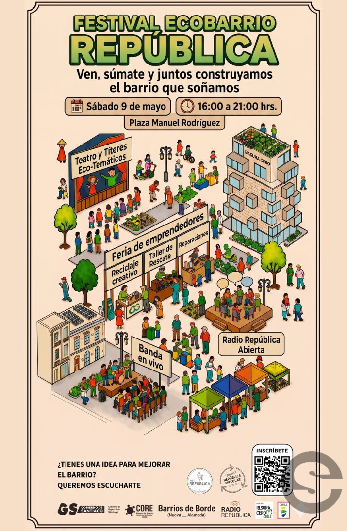 🇨🇱🎡 Festival Ecobarrio República (Sábado 9 de mayo) 🎟.