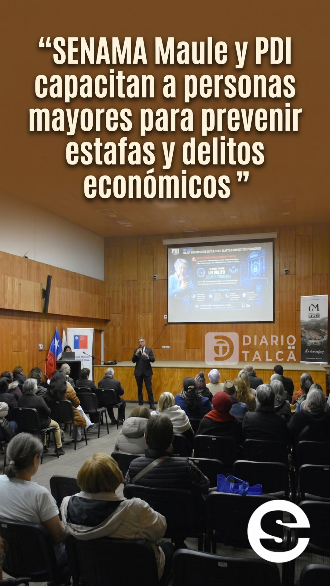 🇨🇱📈 SENAMA Maule y PDI capacitan a personas mayores para prevenir estafas y delitos económicos 💻.