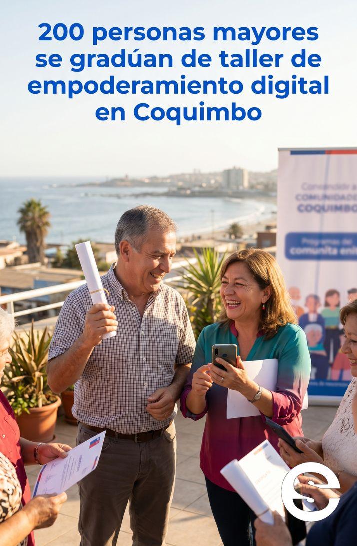 🇨🇱📈 ¡Nunca es tarde para aprender!: 200 personas mayores se gradúan de taller de empoderamiento digital en Coquimbo 💻.