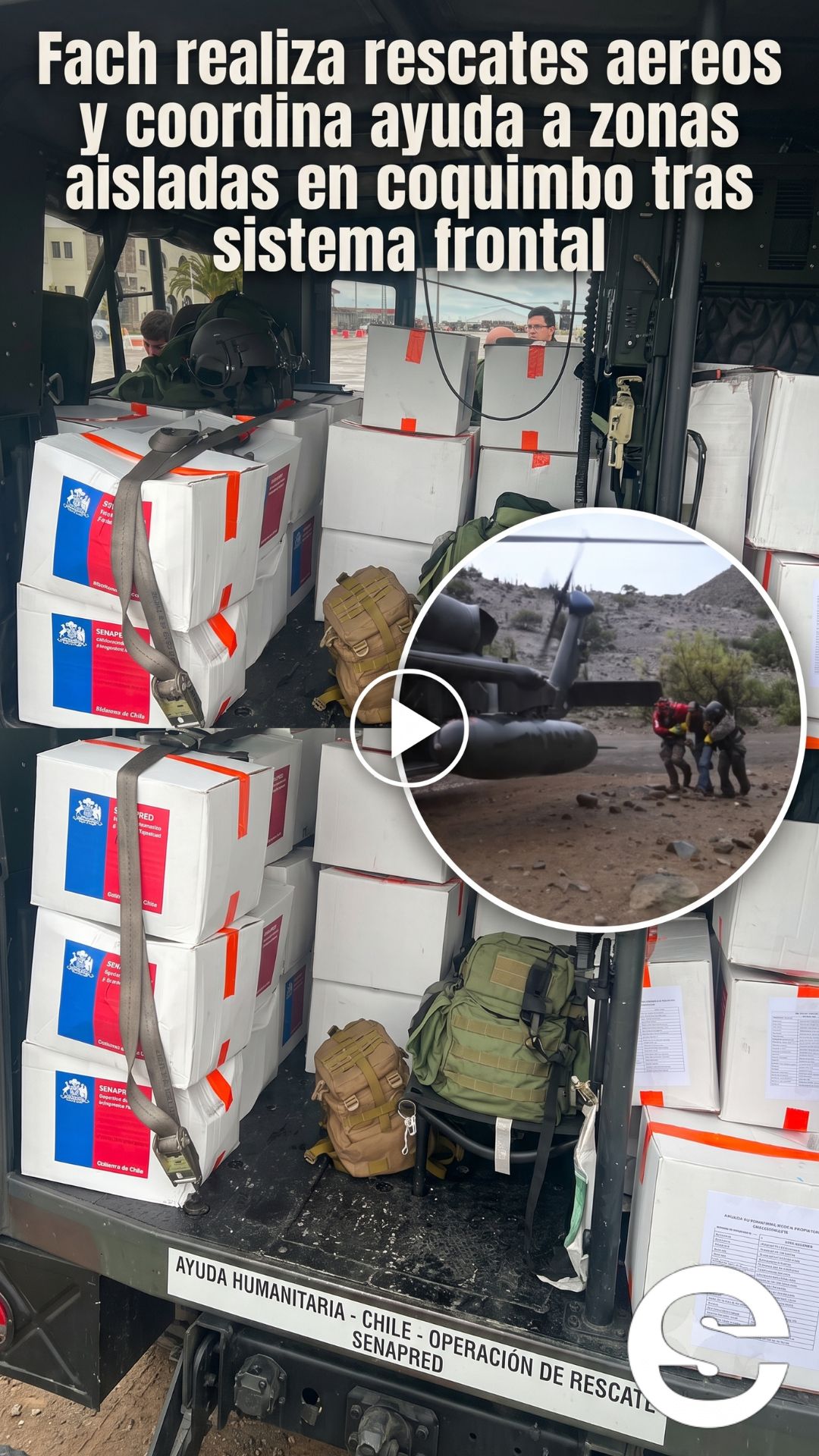 🇨🇱🏠 Fach realiza rescates aereos y coordina ayuda a zonas aisladas en coquimbo tras sistema frontal 🤲.